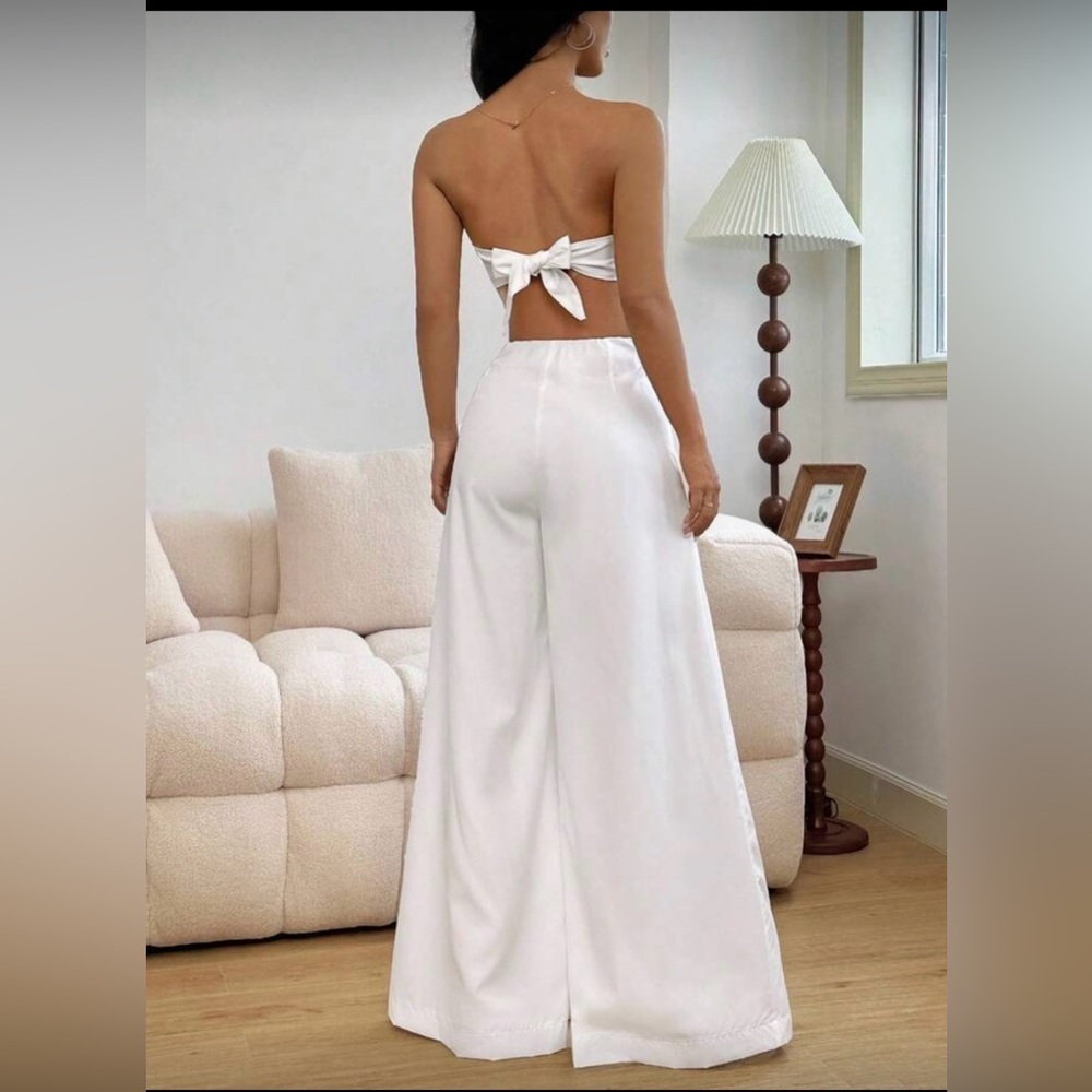NWOT SHEIN White Strapless Jumpsuit - Picture 2 of 7